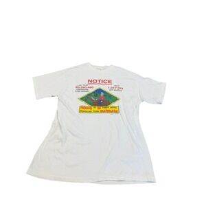 VTG‎ 1992 Hanes Beefy-T Horse Riding Humor Graphic T-Shirt White Mens L READ!!
